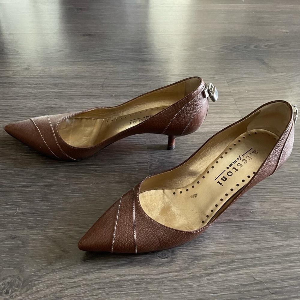 a. testoni brown shoes 37 1/2